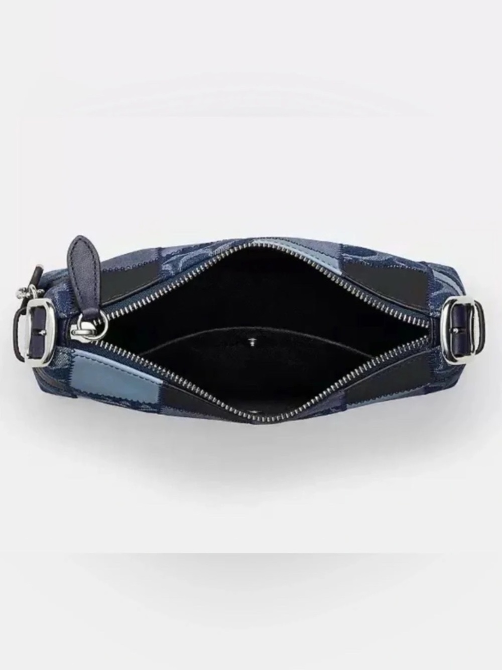 COACH Coachtopia Alter Ego Small Slouchy Shoulder Bag Patchwork Sig Leather Blue - Picture 5 of 9